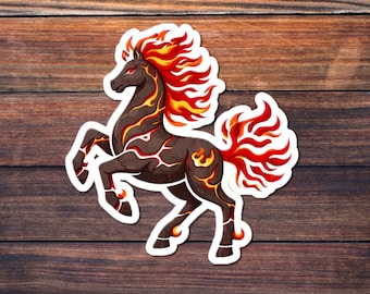 Fire Horse Sticker, Lunar New Year Horse, Zodiac Fire Horse Art