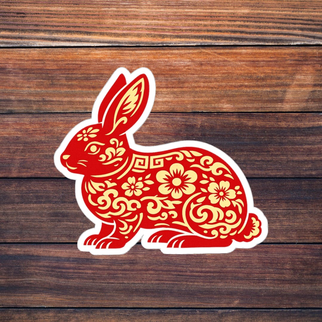 Chinese New Year Rabbit Zodiac Papercut Art Traditional Lunar New Year ...