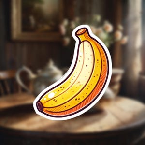 Funny Banana Sticker for Laptop, Water Bottle, Fruit Lover Decal, Cute Food Aesthetic Sticker