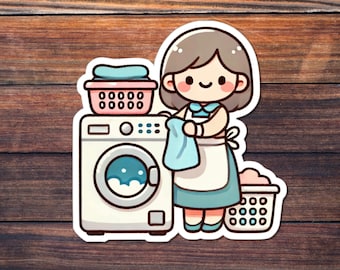 Laundry Stickers for Housekeeping & Chore Planning | Household Planner Stickers | Cleaning and Housework Decals Set