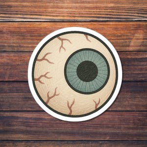 Creepy Eyeball Sticker, Spooky Monster Eye Vinyl Decal for Laptops, Water Bottles, Journals