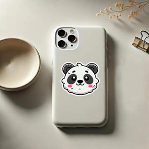 Pegatinas de panda, calcomanías de animales adorables, adorable juego de pegatinas de oso, regalo para amantes de la vida silvestre, calcomanías de vinilo de oso de bambú, panda blanco y negro