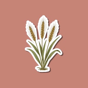 Adesivo per segale, adesivo per pianta di cereali, vinile per fattoria botanica, arte naturalistica agricola, regalo per amanti del cibo, adesivo impermeabile per auto con laptop