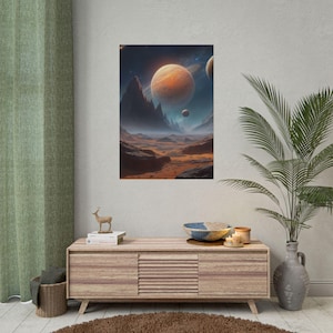 Celestial Bodies Rolled Posters - Moon Stars Sun Galaxy Planets, Space Wall Art, Astronomy Poster Print, Cosmic Home Decor, Night Sky Wall