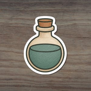 Vintage Potion Bottle Sticker, Spooky Magic Elixir Vinyl Decal for Laptops, Water Bottles, Journals