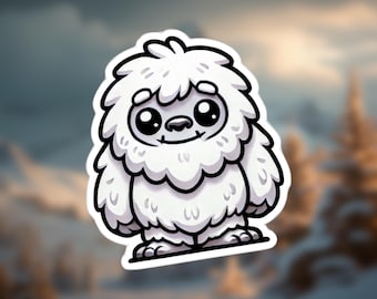 Yeti Sticker, Mythical Creature Decal, Snow Monster Vinyl, Cryptid Lover Gift, Waterproof Laptop Car Sticker