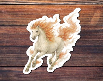 Fire Horse Sticker, Lunar New Year Horse Art, Chinese Zodiac Horse, Traditional Ink Style Illustration, Mythical Fire Horse Vinyl Decal
