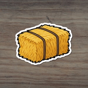 Hay Bale Sticker, Country Farm Harvest Illustration, Rustic Autumn Vinyl Decal for Laptops, Water Bottles, Journals