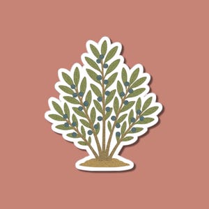 Bayberry Sticker, Aromatic Shrub Decal, Wax Plant Vinyl, Botanical Nature Art, Herbal Gift, Waterproof Laptop Car Sticker