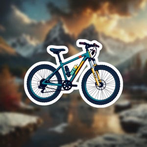 Mountain Bike Sticker, Trail Riding Decal, MTB Vinyl Sticker, Cycling Gift, Outdoor Adventure, Biker Waterproof Laptop Car Decor