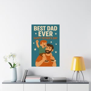 Best Dad Ever Sterne | Kosmisches Vatertagsplakat, Nachthimmel-Wandkunst für Vati, Galaxie-Themageschenk, himmlische Wertschätzungsdruck