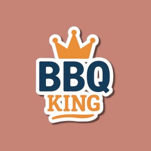 BBQ King Sticker, Grill Master Decal for Dads, Funny Barbecue Vinyl, Fathers Day Cookout Gift, Outdoor Chef Sticker