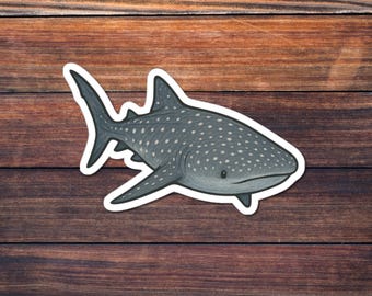 Whale Shark Sticker, Gentle Ocean Giant Kiss-Cut Decal, Marine Wildlife Art, Sea Traveler Gift
