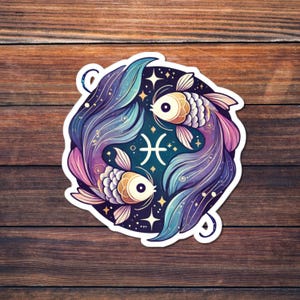 Pisces Sternzeichen Aufkleber - Astrologie Aufkleber, Wasserflasche Aufkleber, Horoskop Geschenk, Planer Zubehör