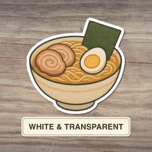 Ramen Bowl Sticker, Cute Japanese Noodle Soup Art, Kawaii Comfort Food Design, Anime Food Aesthetic