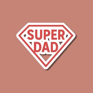 Naklejka Super Dad, naklejka winylowa Hero Father, prezent dla taty w stylu komiksowym, naklejka Bold Power, projekt Superbohatera na Dzień Ojca