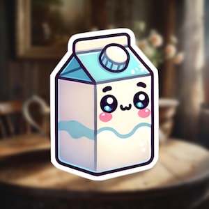 Carton of Milk Stickers, Fun Sticker Pack for Laptop, Water Bottle, Journal, Scrapbook, Fridge, Cute Vinyl Decals