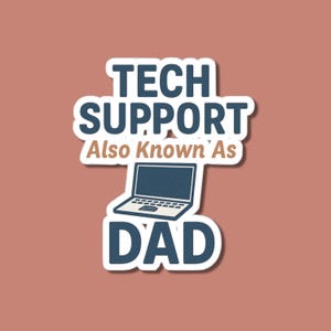 Tech Dad Aufkleber, Gadget Vater Vinyl Aufkleber, Nerdy Techniker Geschenk für Väter, Computer IT Geek Vatertagsaufkleber