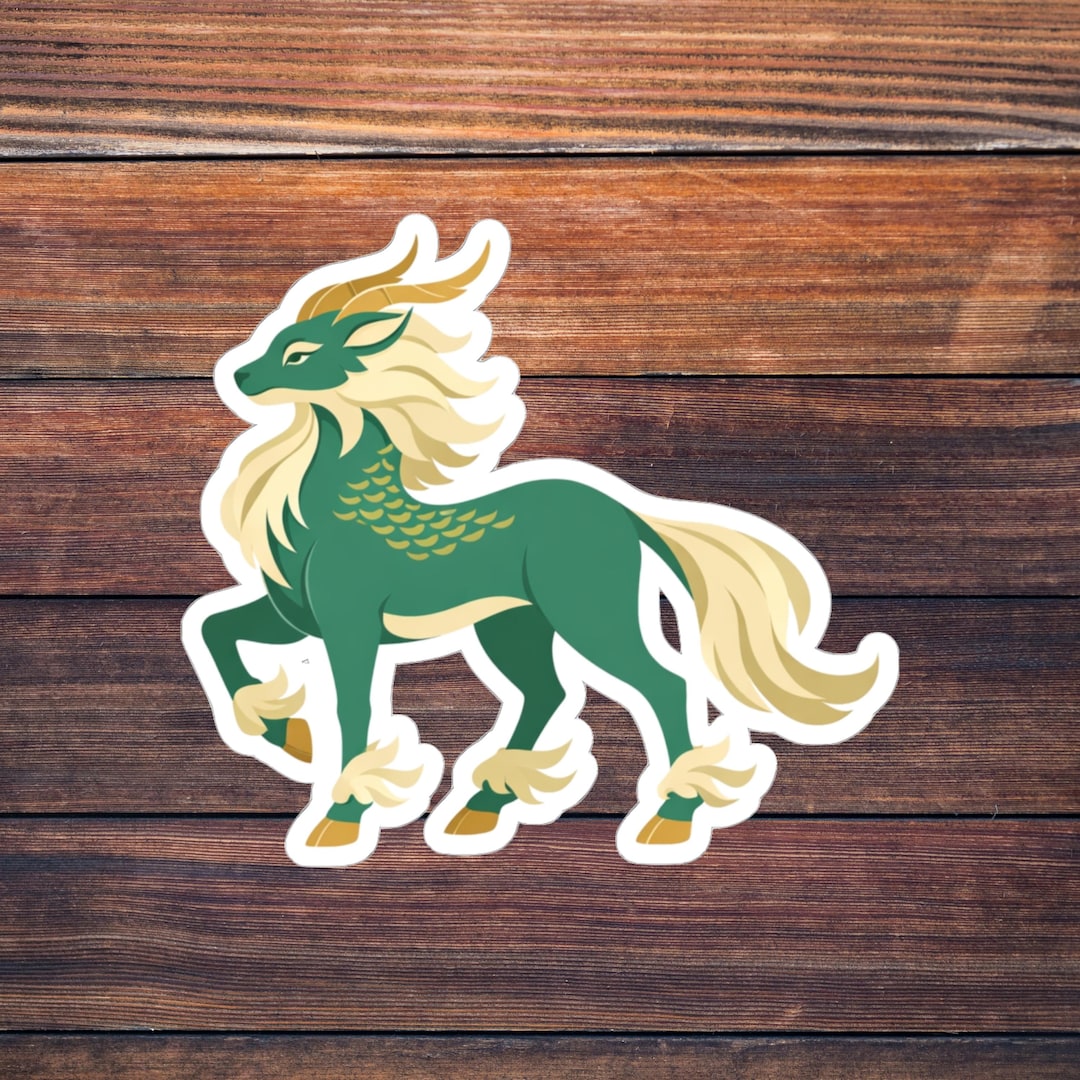 Qilin Sticker Qilin Mythical Creature Sticker, Chinese Unicorn Kirin Art, East Asian ...