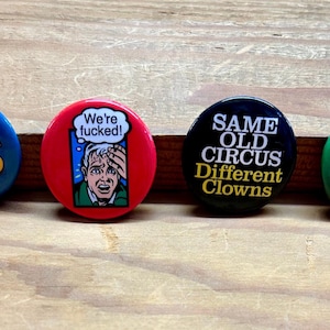 Retro Pinback Buttons 4er Set (New Old Stock)