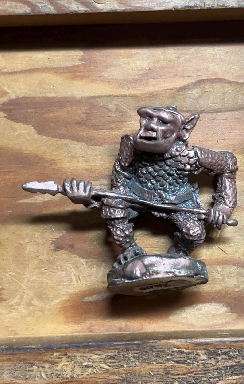 RARE K.S. O'Hare Fellowship Foundry Orcy Hobbit Pewter Copper Chess Piece