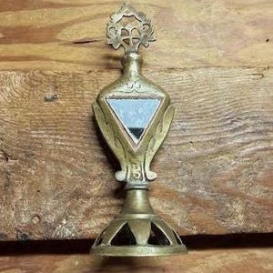 Vintage Brass Surmadani Kohl Eyeliner Bottle/Pot, Old Money