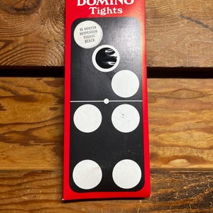 Domino Vintage 15 Denari Collant con Reggicalze Nero MADE in England