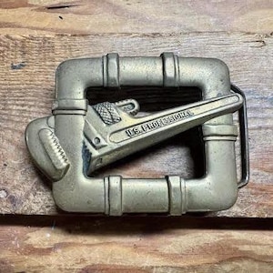 1982年製 真鍮製配管工用ユニオンベルトバックル
