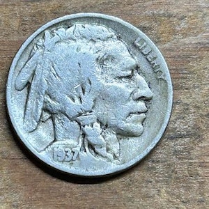1937-D Buffalo Indian Head Nickel Double Die Pre-Owned