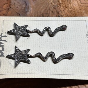 Rare Original BOMA Sterling Silver & Marcasite Shooting Star Vintage "Post" Earrings image 3