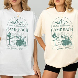 Benutzerdefinierte Lager Bachelorette Shirt, Berg Braut wandern T-Shirt, Camping Bach Party T-Shirt für Brautcrew, personalisierte Mädchen Reise Geschenk