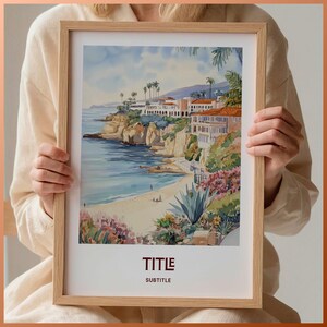 La Jolla Shore Poster: Minimalist Pastel California Art Print
