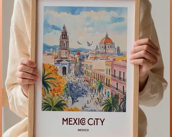 Mexico City Art Print: Minimalist Pastel Cityscape
