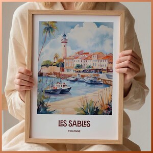 Les Sables d'Olonne Print, Coastal Beach Wall Art, France Travel Decor, Minimalist Cityscape Art, Housewarming Gift, Birthday, C35-573