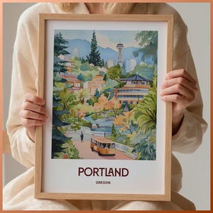 Portland Portland Portland Portland Skyline Kunst, Minimalistisches Wanddekor, Einzigartiges Geburtstagsgeschenk für die Stadt