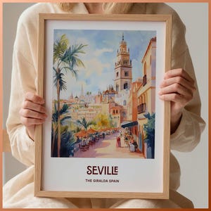 Seville Kunstdruck, Centro de España Kunstdruck, Wandbild, Minimalistische Reise, Wanddekoration, Europa, Hausdekoration, C35-750