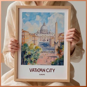 Vaseline Stadt Italien Reise Poster, Mid Century Modern Wandkunst, Retro Europa Druck, Minimalistische Stadtansicht Dekor, C35-701