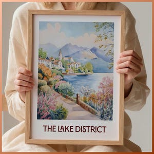 Lake District Art Print, stijl periodiek systeem, Fells, meren, Tarns, watervallen, Nationaal Park Cadeau voor wandelaars, klimmers, wandelaars, C35-165
