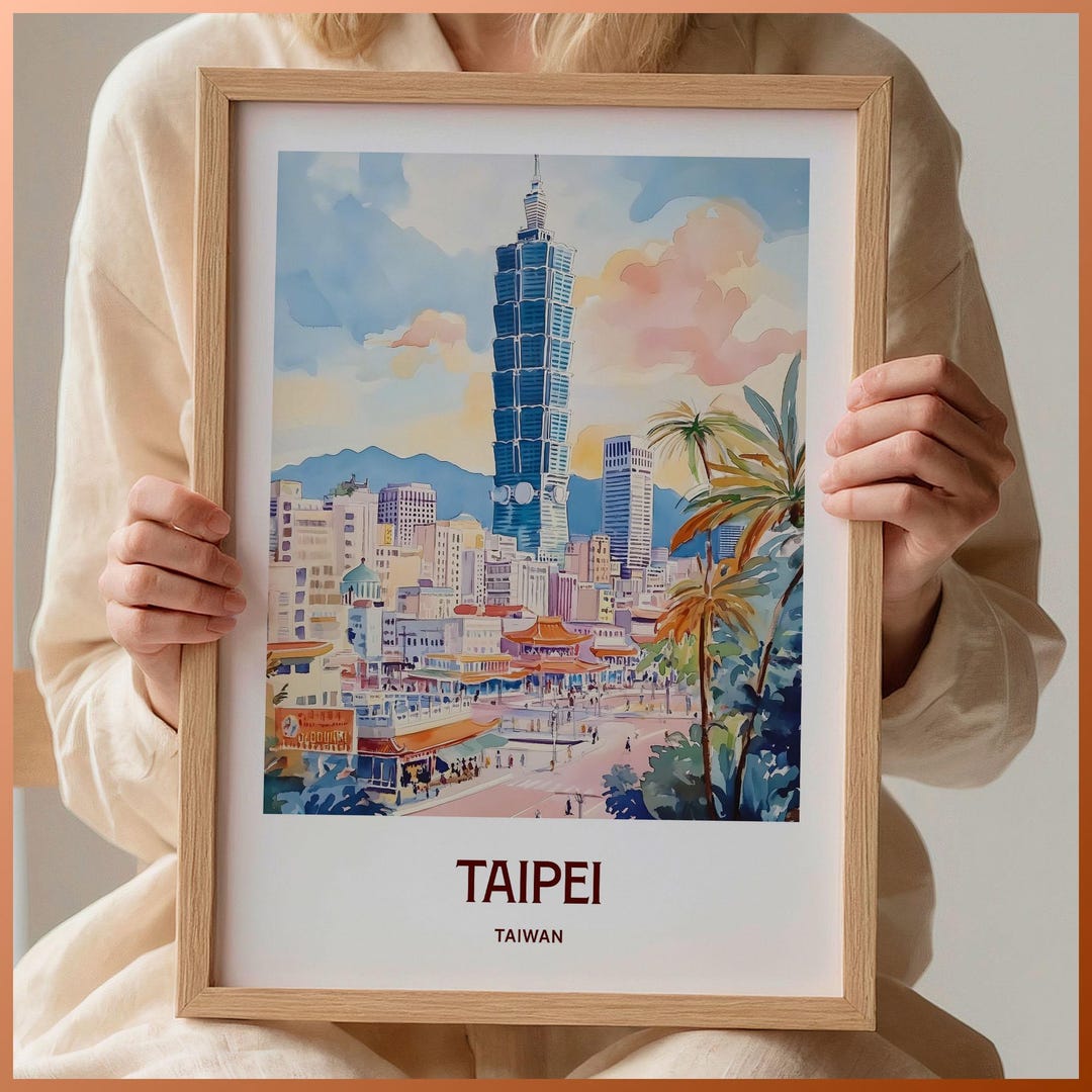 Taipei Travel Print, Minimalist Poster, Taiwan Cityscape Art ... - Lativevalues Taipei Logistic Elusive Minimalist Minimal
