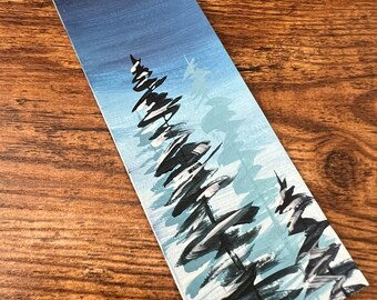 Blue Silvertip Tree Bookmark Original hand painted