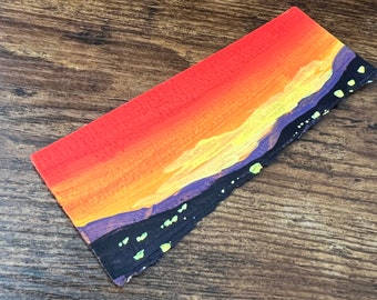 Sunset acrylic bookmark Original hand painted