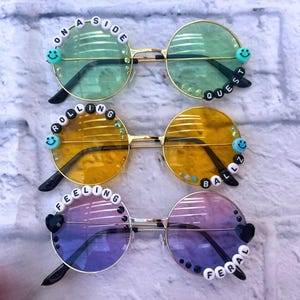 Óculos de sol personalizados, acessórios EDM para bares, clubes, festivais, óculos de concerto, brindes para despedidas de solteira, óculos para raves, presentes engraçados