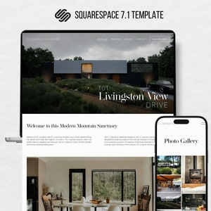 Modelo de site Squarespace de propriedade imobiliária, tema de site de propriedade, tema de site de design de interiores, site de preparação de casa