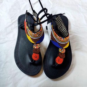 Half Gladiators summer shoes/ Women Ladies Summer Sandals / Beaded Massai Sandals/Handmade sandals