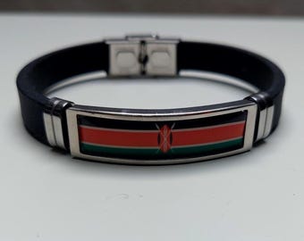 Rubber Silicon Wrist Bracelet Gifts Unisex Kenya Flag