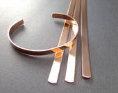 6 Cuffs 1 4 x 6 quot Inch Copper or Jeweler 39 s Brass 18 Gauge Tumble Polished or Raw Bracelet Blank Cuffs Flat - Made in USA
