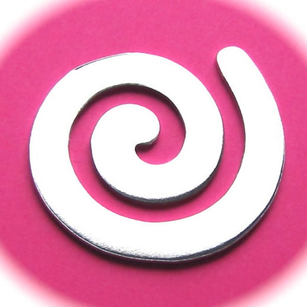 Swirl Charm Blanks (20) Blanks 1-3/4 Inch 14 Gauge Raw Unfinished or Polished 1100 Food Safe Aluminum PVC on both sides