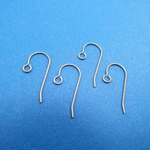 20 Pair TITANIUM Ear Wires Silver Color 23.5mm 22G Wire 2.5MM Ring Fishhook French Wire Style - Lead Free Nickel Free