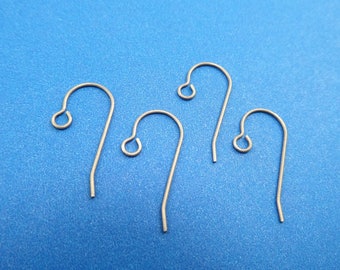 20 Pair TITANIUM Ear Wires 23.5mm 22G Wire 2.5MM Ring Fishhook French Wire Style - Lead Free Nickel Free