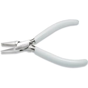 Beadsmith Flat Nose 5.25" or 130mm LONG Plier with Spring Ergonomic White PVC Handle